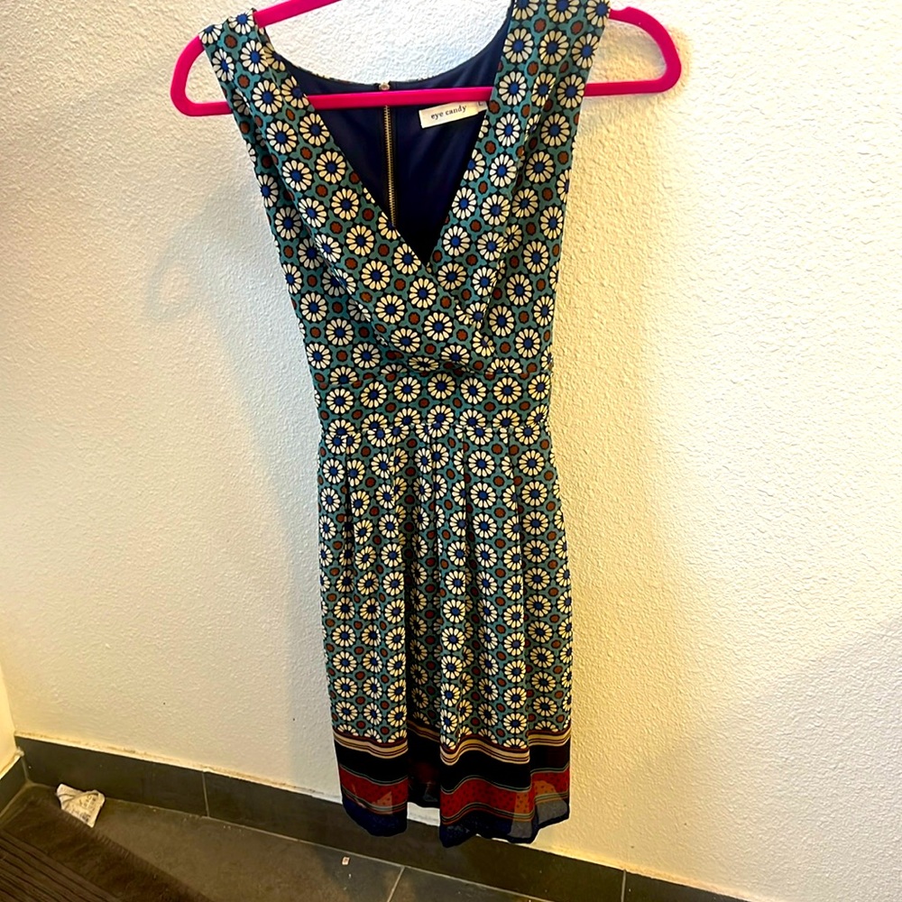 Teal eye candy sun dress